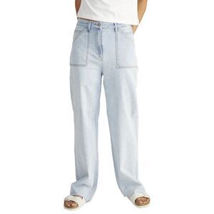 Driftwood Denim Womens Driftwood Jeans Zendaya Light Wash Straight Leg Jean